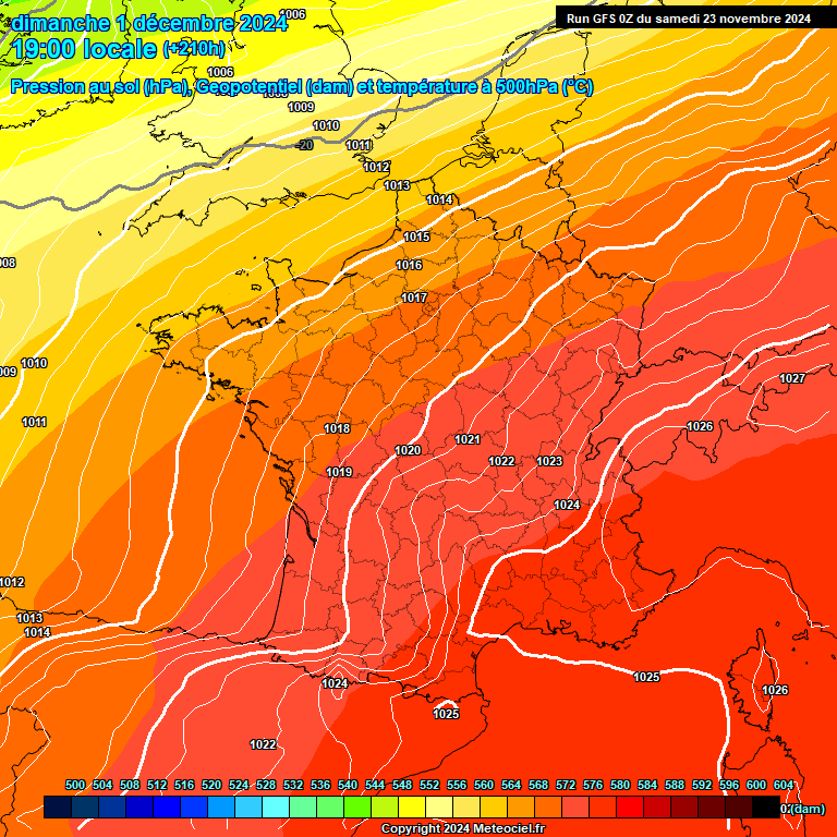 Modele GFS - Carte prvisions 