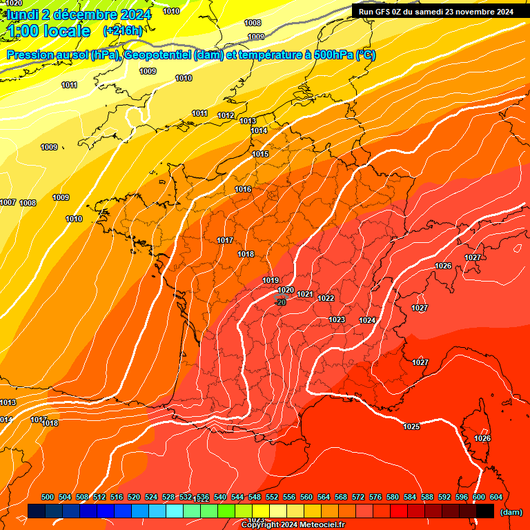 Modele GFS - Carte prvisions 