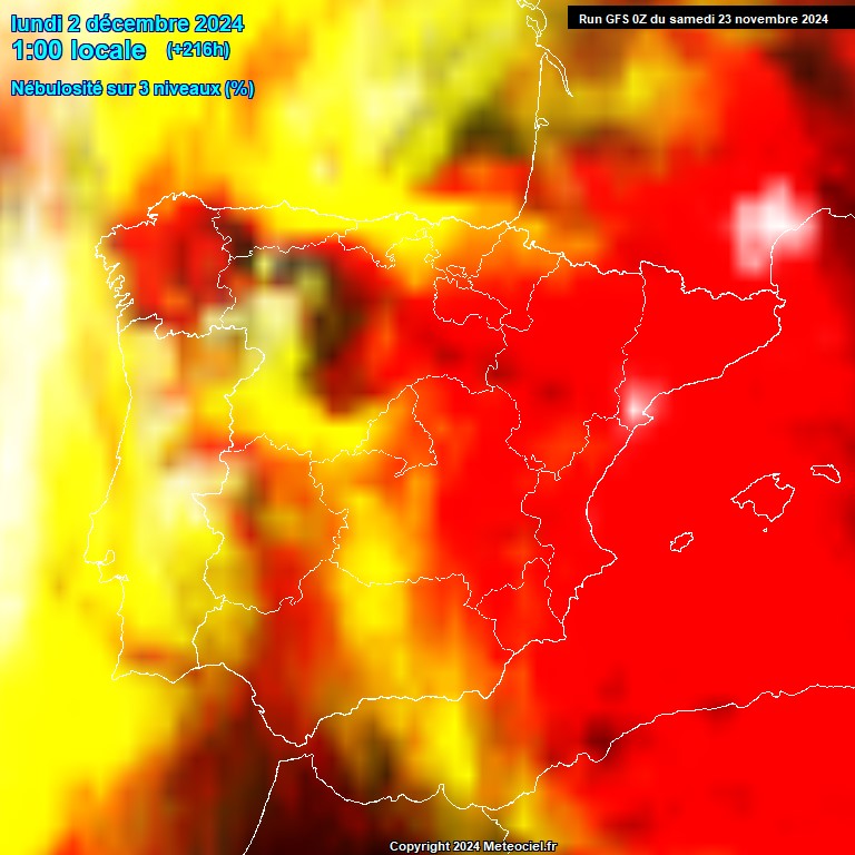 Modele GFS - Carte prvisions 