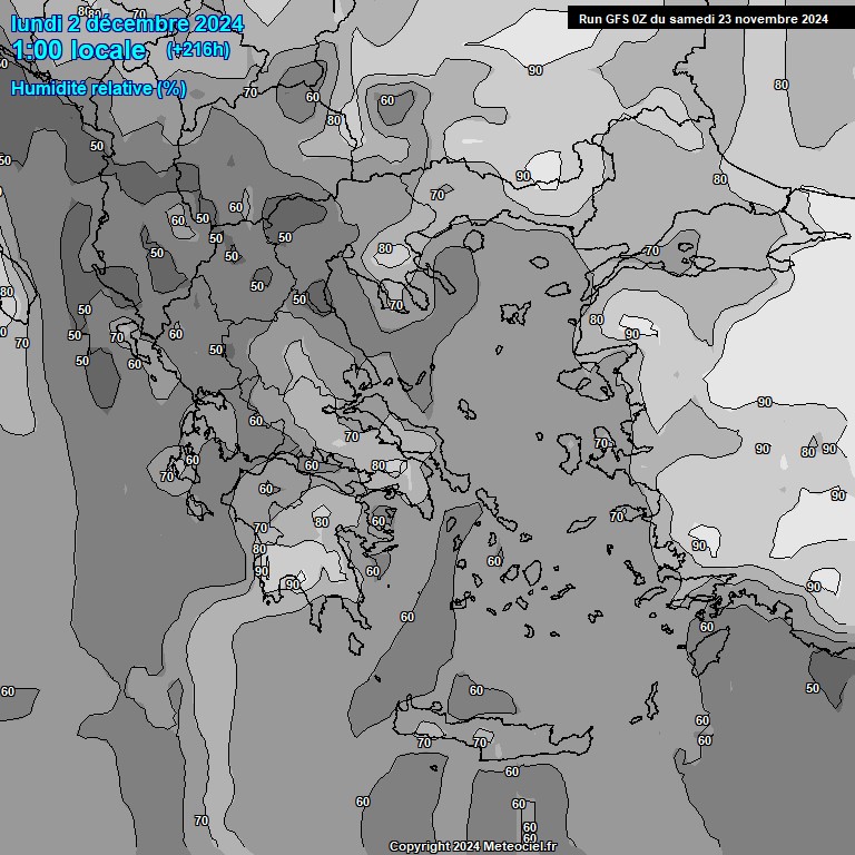 Modele GFS - Carte prvisions 