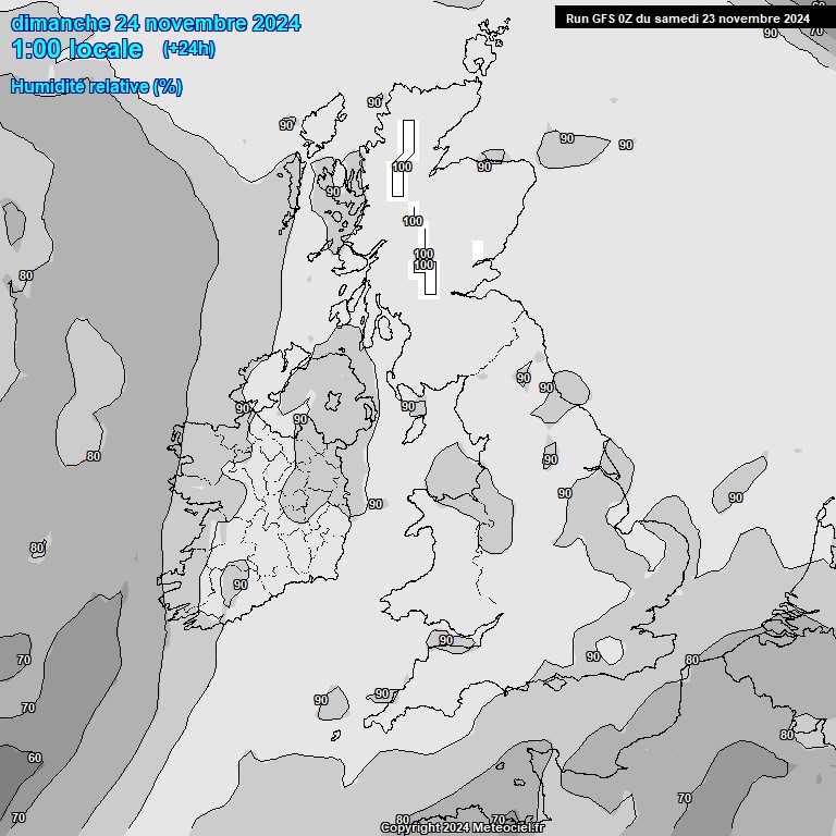 Modele GFS - Carte prvisions 