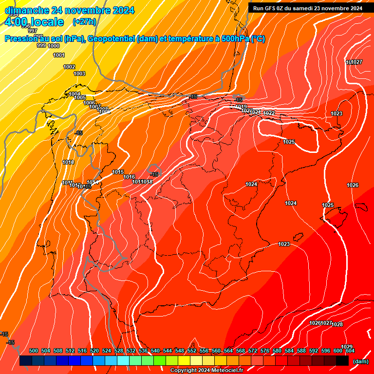 Modele GFS - Carte prvisions 