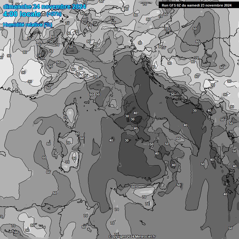 Modele GFS - Carte prvisions 