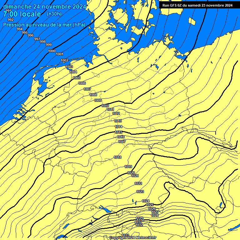 Modele GFS - Carte prvisions 