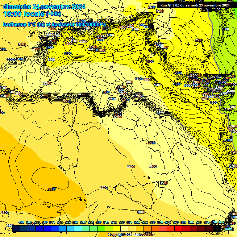 Modele GFS - Carte prvisions 