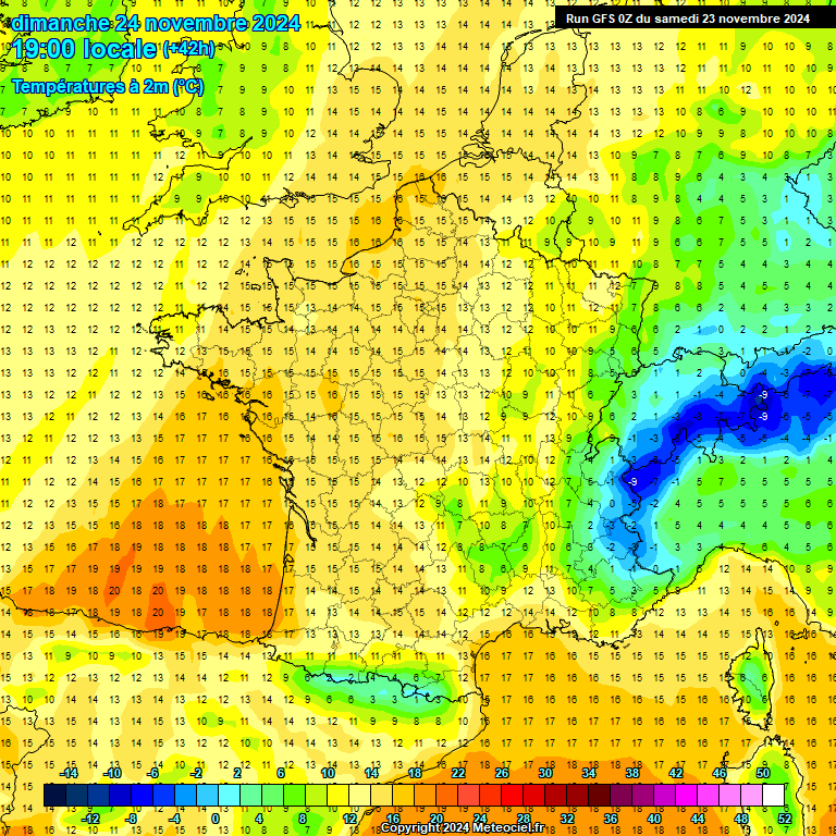 Modele GFS - Carte prvisions 