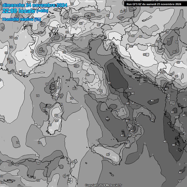 Modele GFS - Carte prvisions 