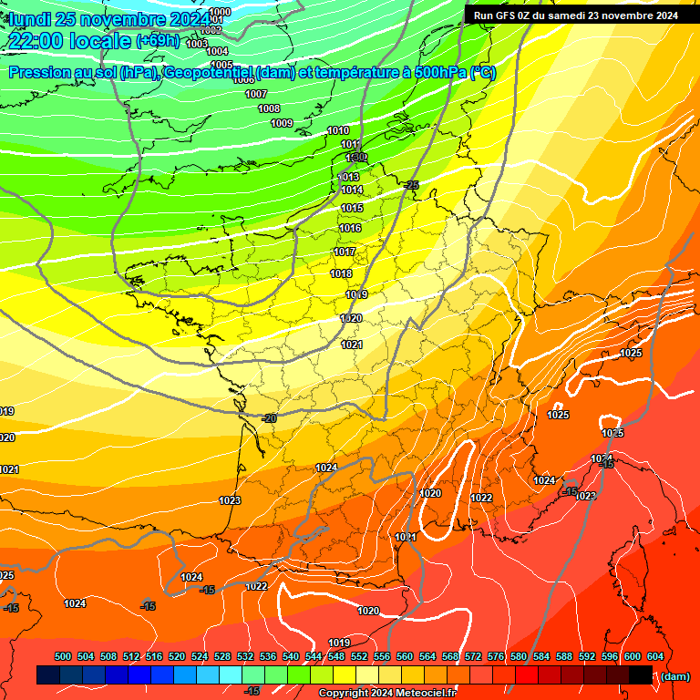 Modele GFS - Carte prvisions 