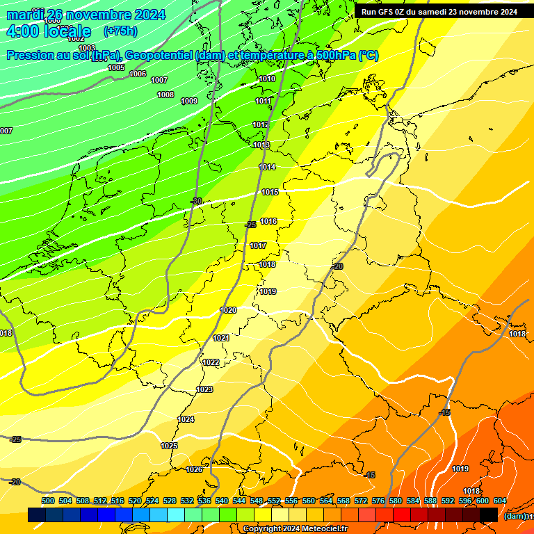 Modele GFS - Carte prvisions 