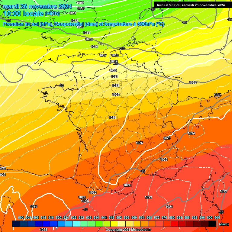 Modele GFS - Carte prvisions 