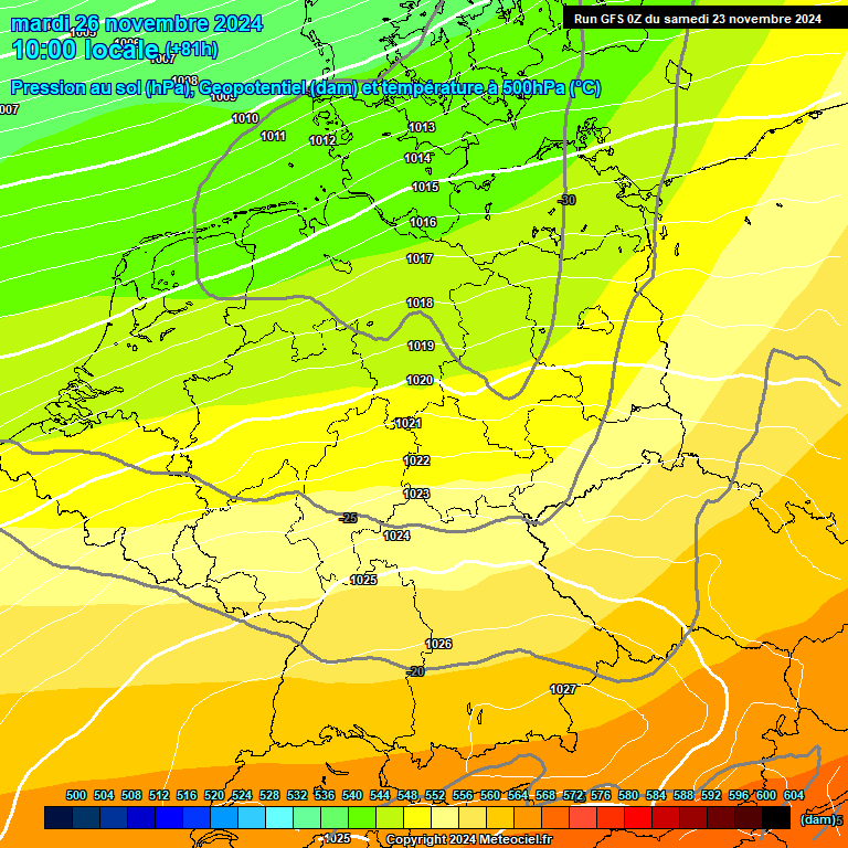 Modele GFS - Carte prvisions 