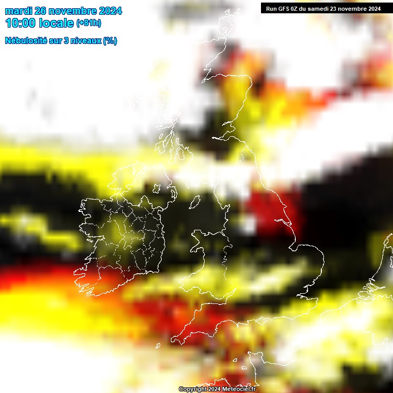 Modele GFS - Carte prvisions 