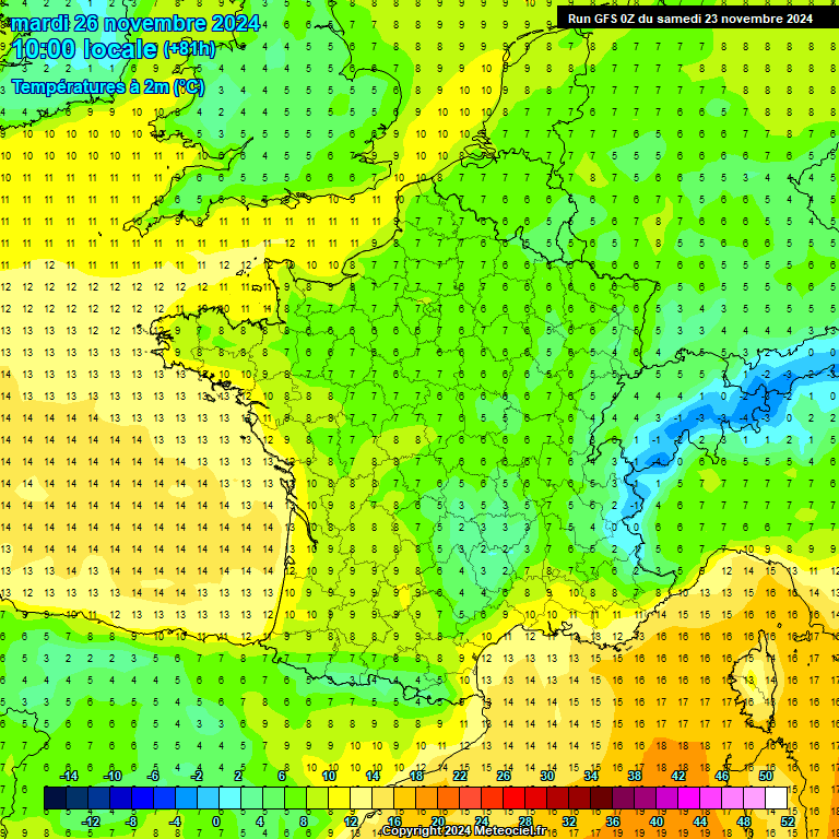 Modele GFS - Carte prvisions 