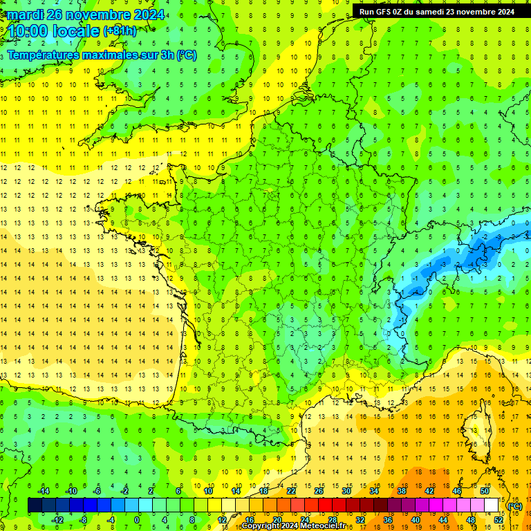 Modele GFS - Carte prvisions 