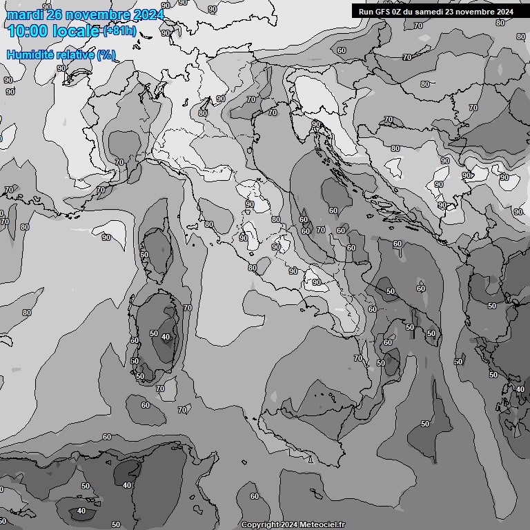 Modele GFS - Carte prvisions 