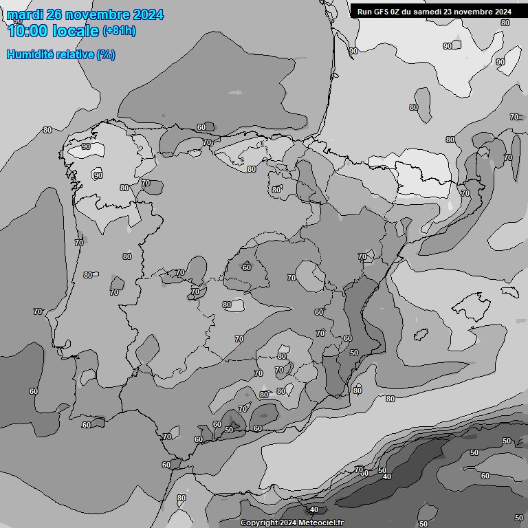 Modele GFS - Carte prvisions 