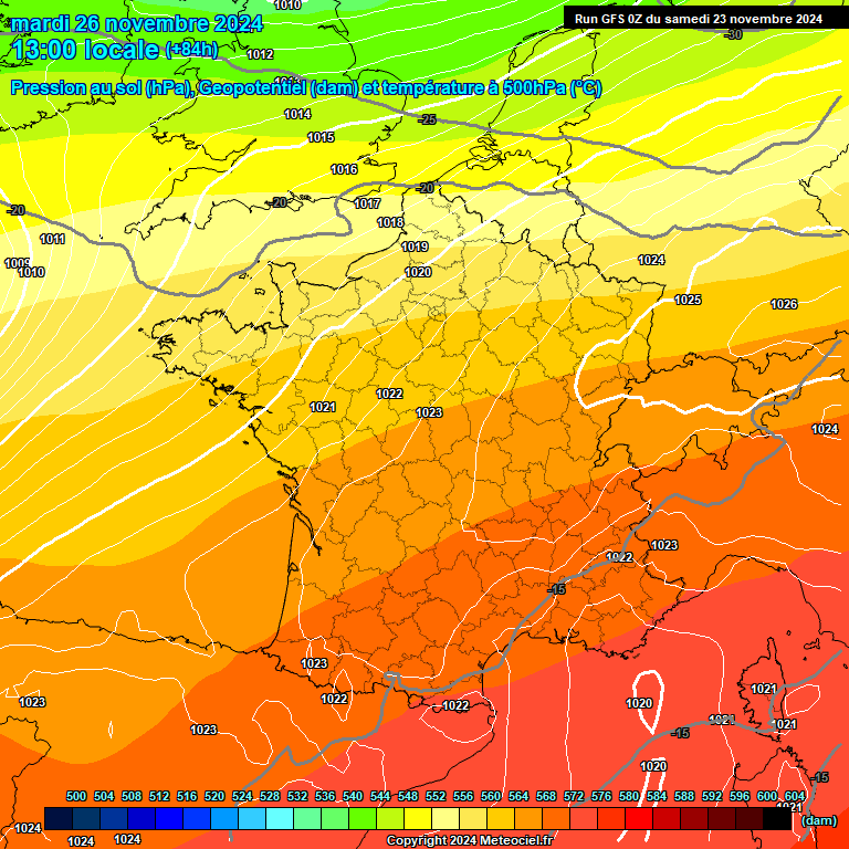 Modele GFS - Carte prvisions 