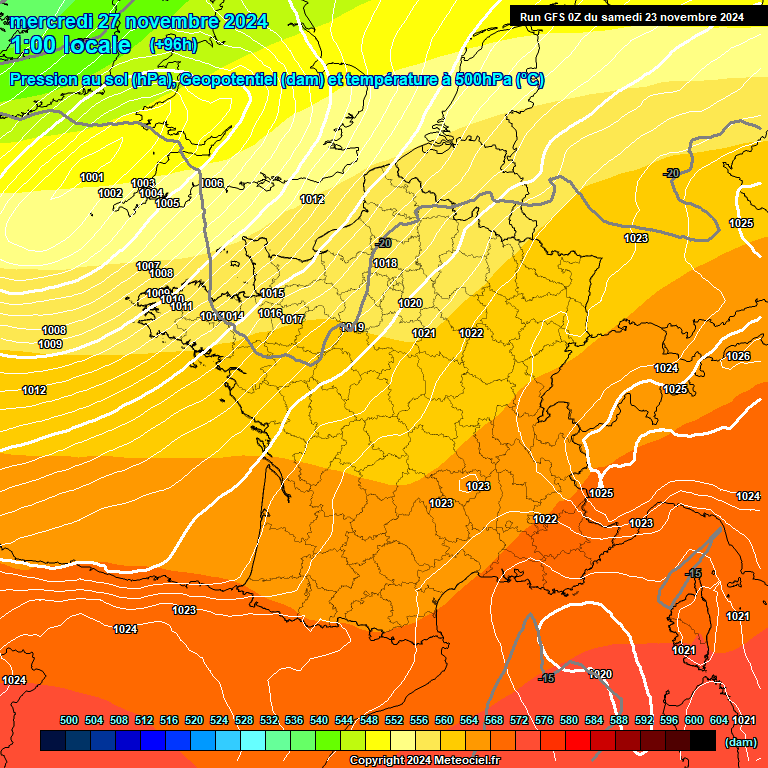 Modele GFS - Carte prvisions 