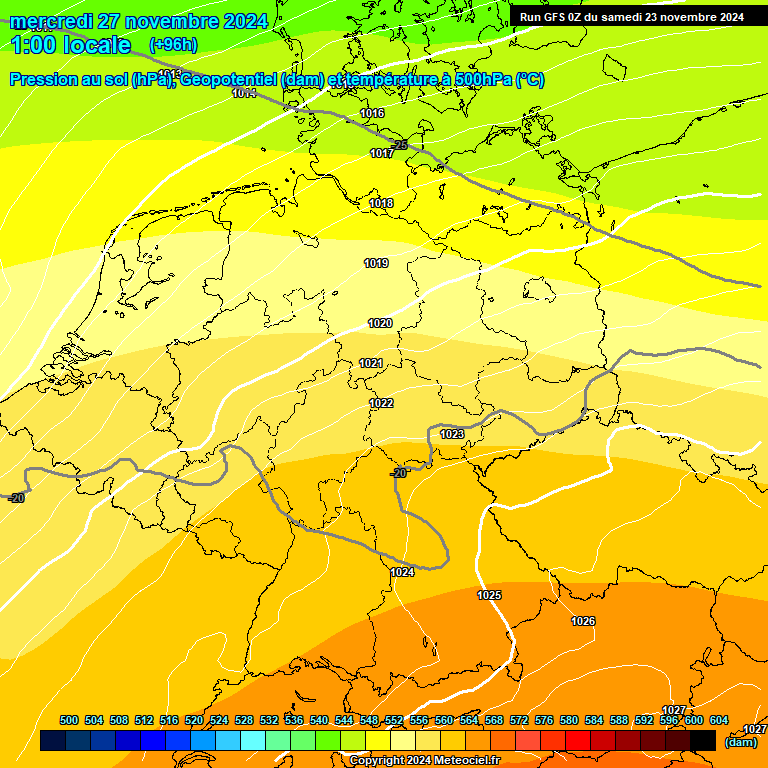 Modele GFS - Carte prvisions 