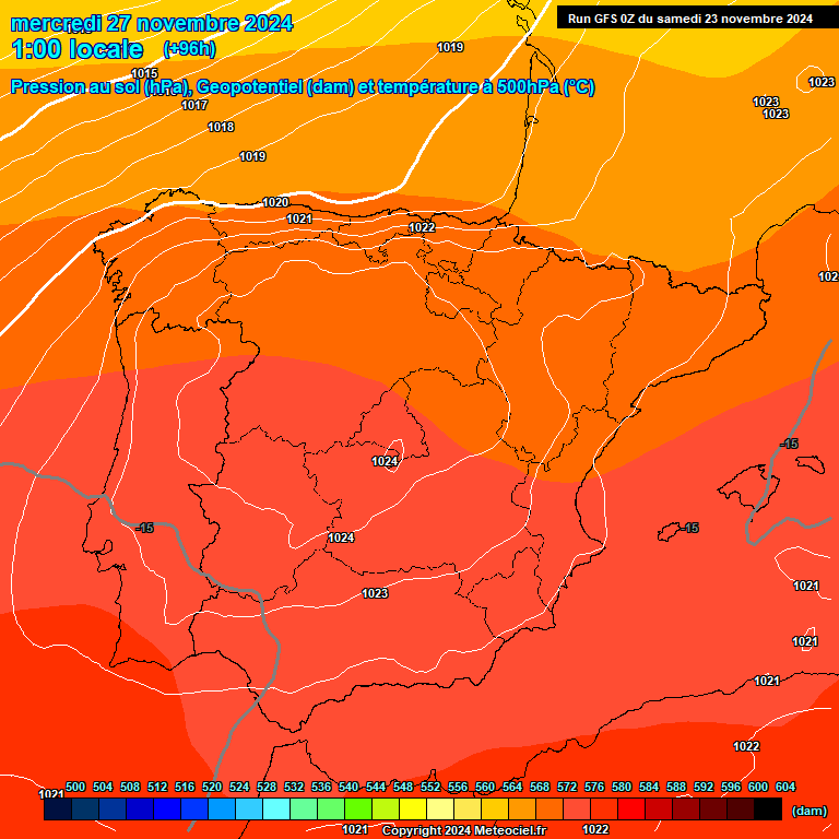 Modele GFS - Carte prvisions 