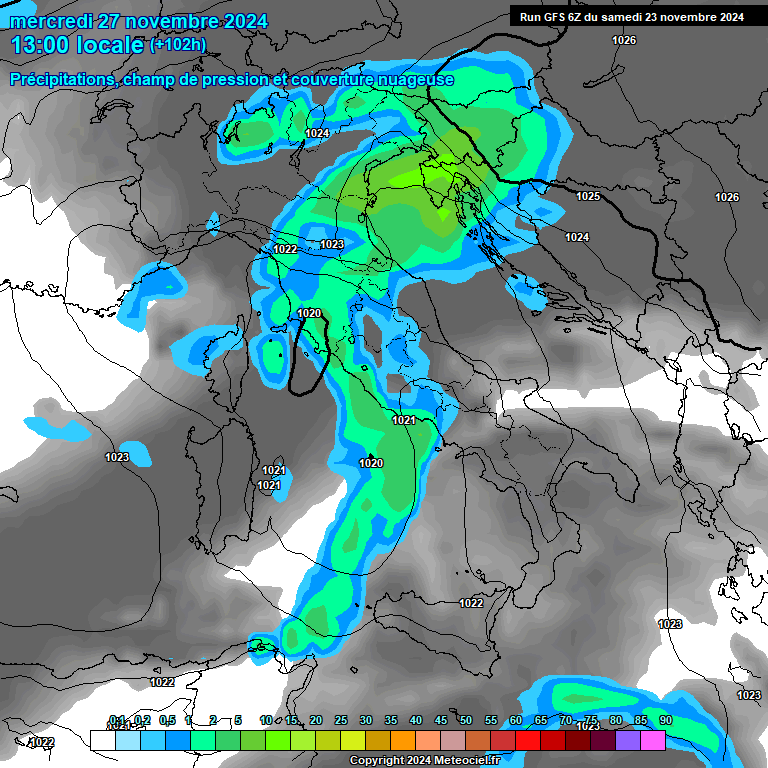 Modele GFS - Carte prvisions 