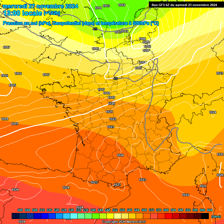 Modele GFS - Carte prvisions 