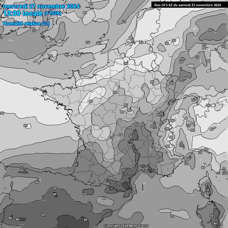 Modele GFS - Carte prvisions 