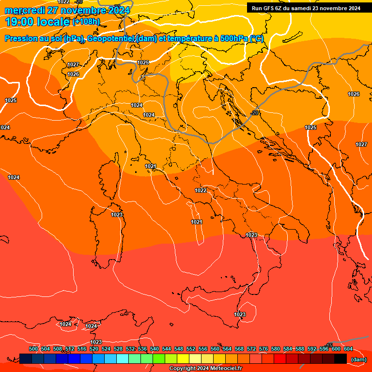 Modele GFS - Carte prvisions 