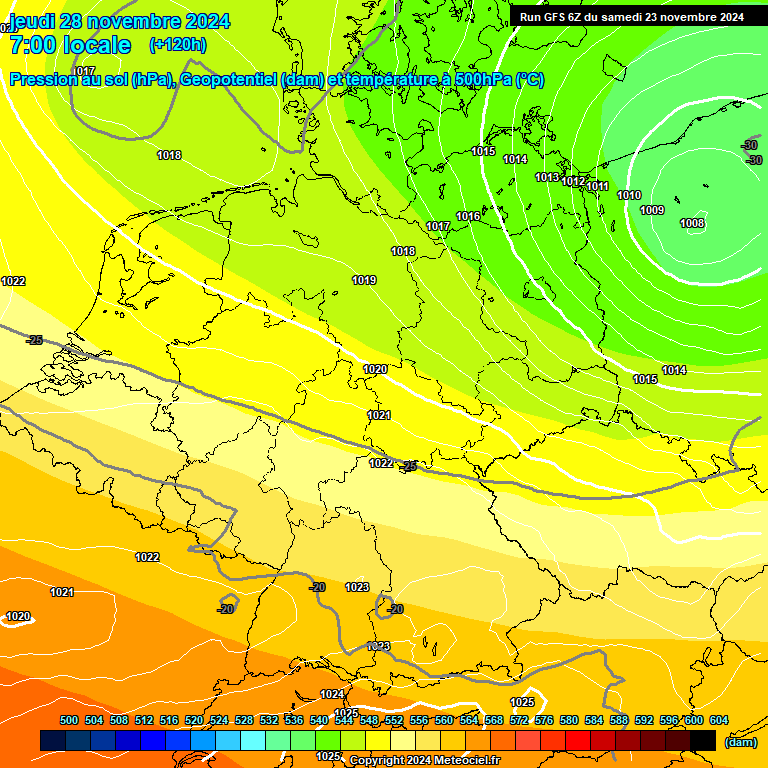 Modele GFS - Carte prvisions 