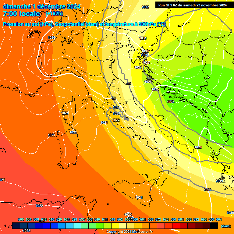 Modele GFS - Carte prvisions 