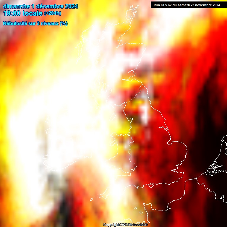 Modele GFS - Carte prvisions 