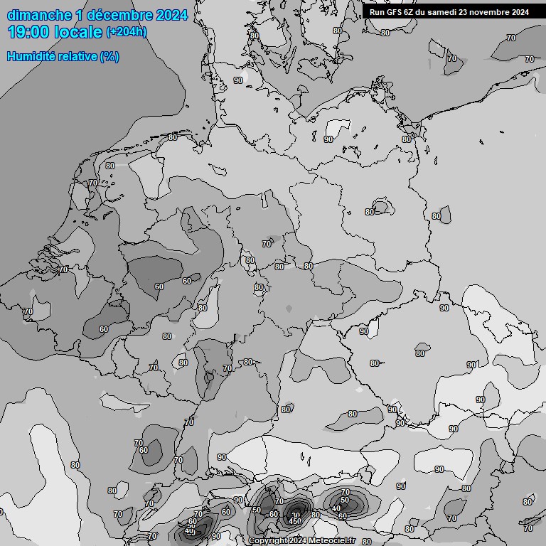 Modele GFS - Carte prvisions 