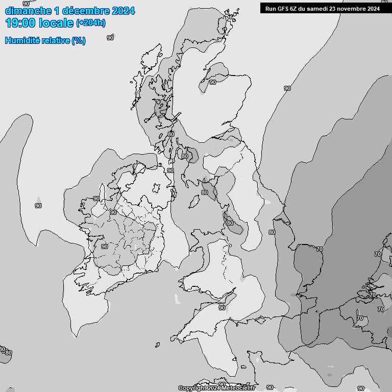 Modele GFS - Carte prvisions 