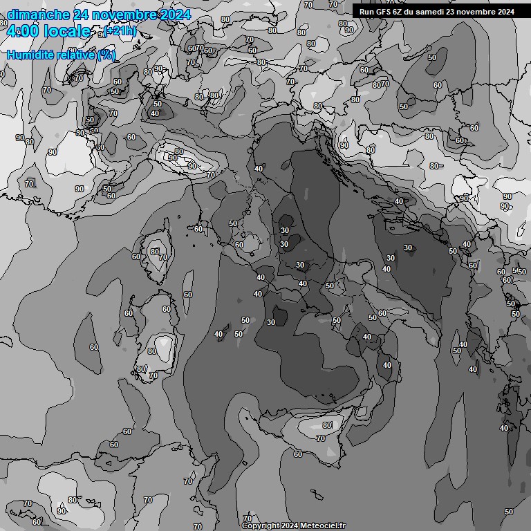 Modele GFS - Carte prvisions 