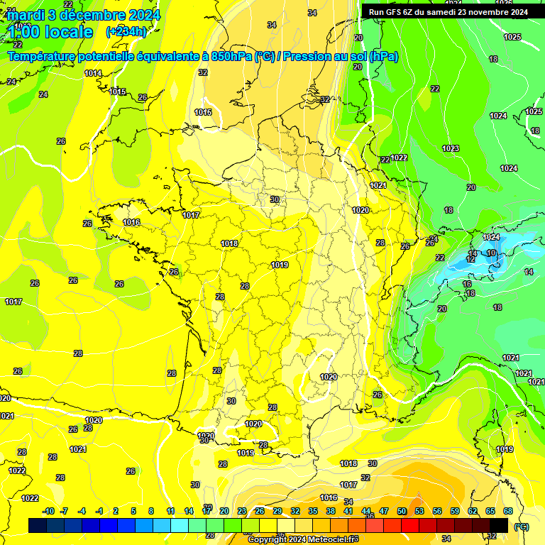 Modele GFS - Carte prvisions 