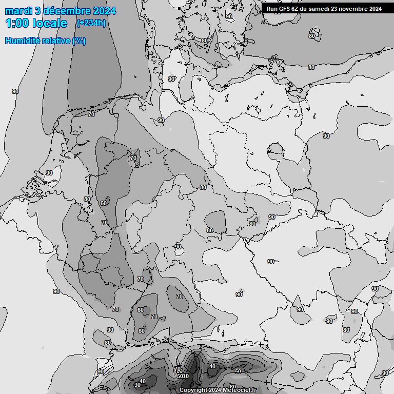 Modele GFS - Carte prvisions 