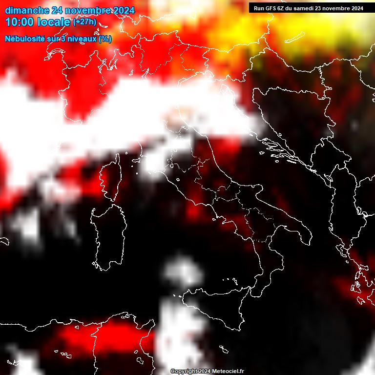 Modele GFS - Carte prvisions 