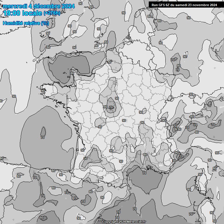 Modele GFS - Carte prvisions 