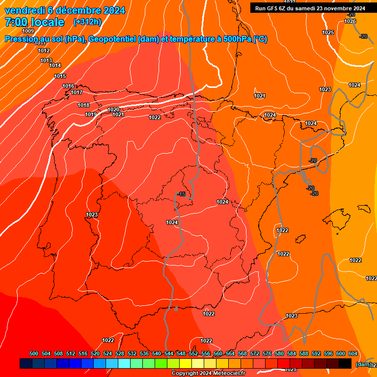 Modele GFS - Carte prvisions 