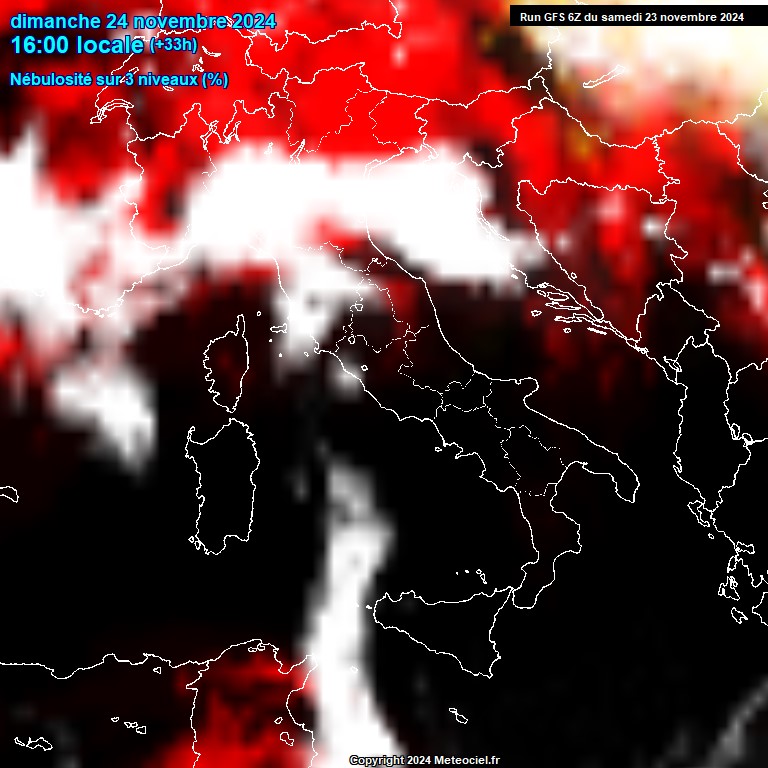 Modele GFS - Carte prvisions 