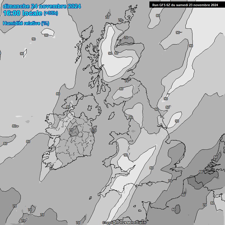 Modele GFS - Carte prvisions 