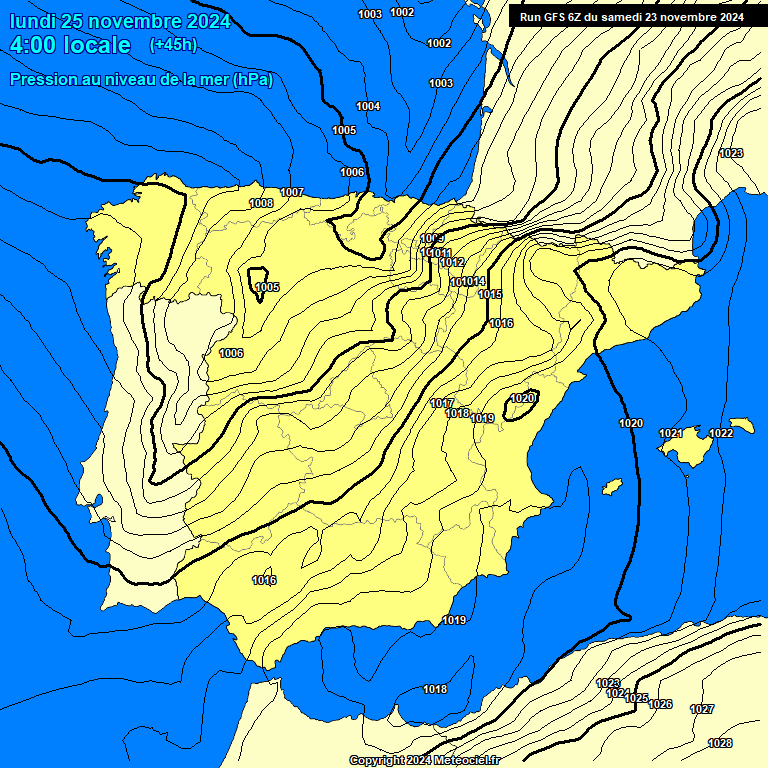 Modele GFS - Carte prvisions 