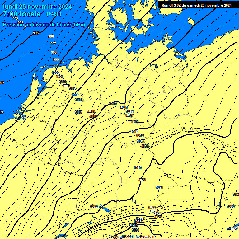 Modele GFS - Carte prvisions 