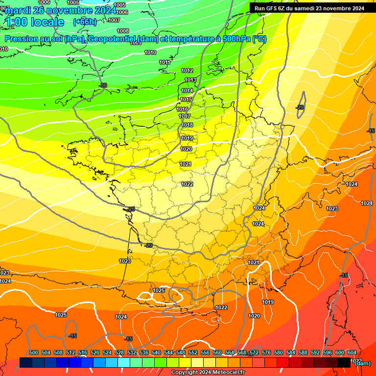 Modele GFS - Carte prvisions 