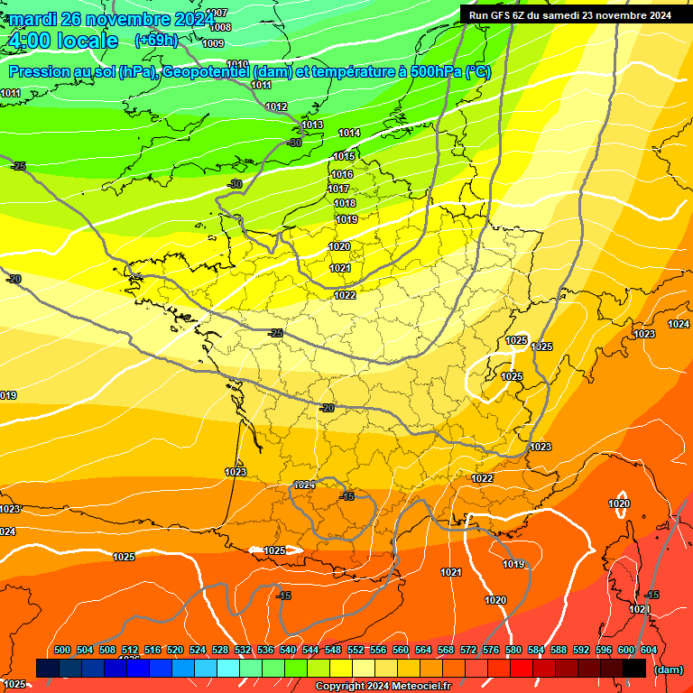 Modele GFS - Carte prvisions 