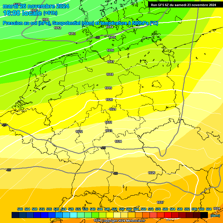 Modele GFS - Carte prvisions 