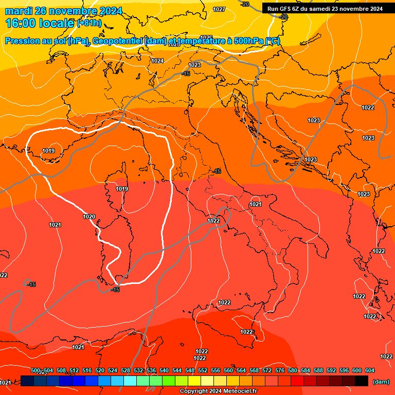 Modele GFS - Carte prvisions 