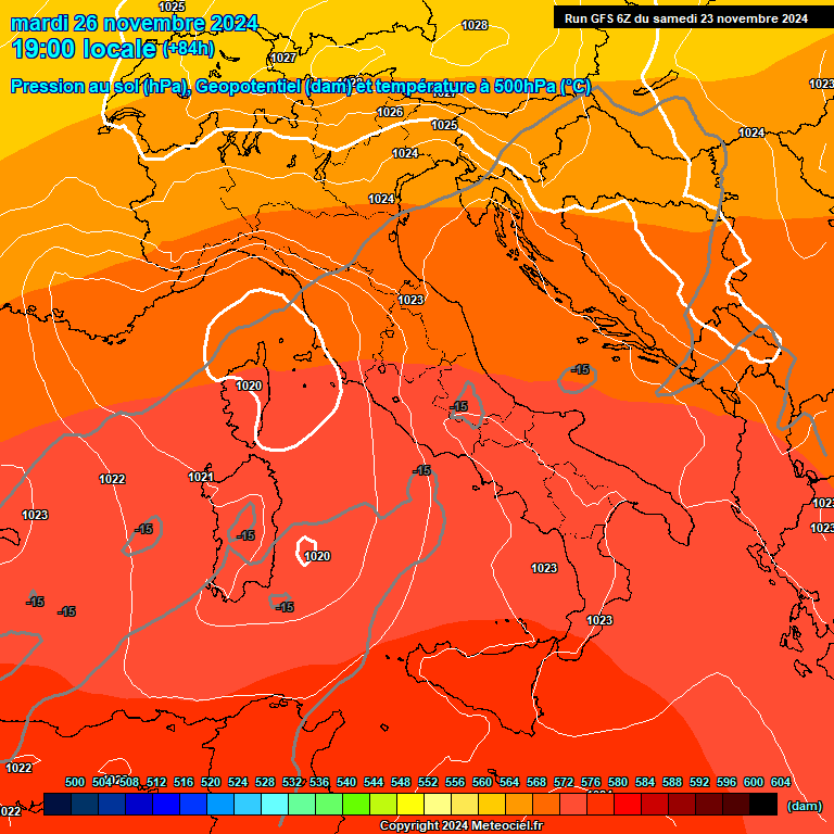 Modele GFS - Carte prvisions 