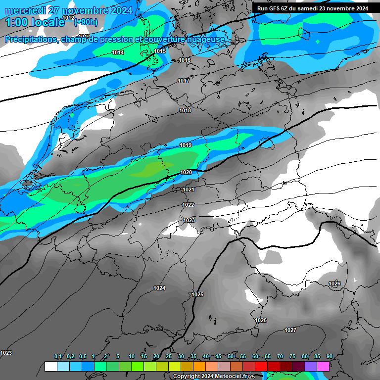 Modele GFS - Carte prvisions 