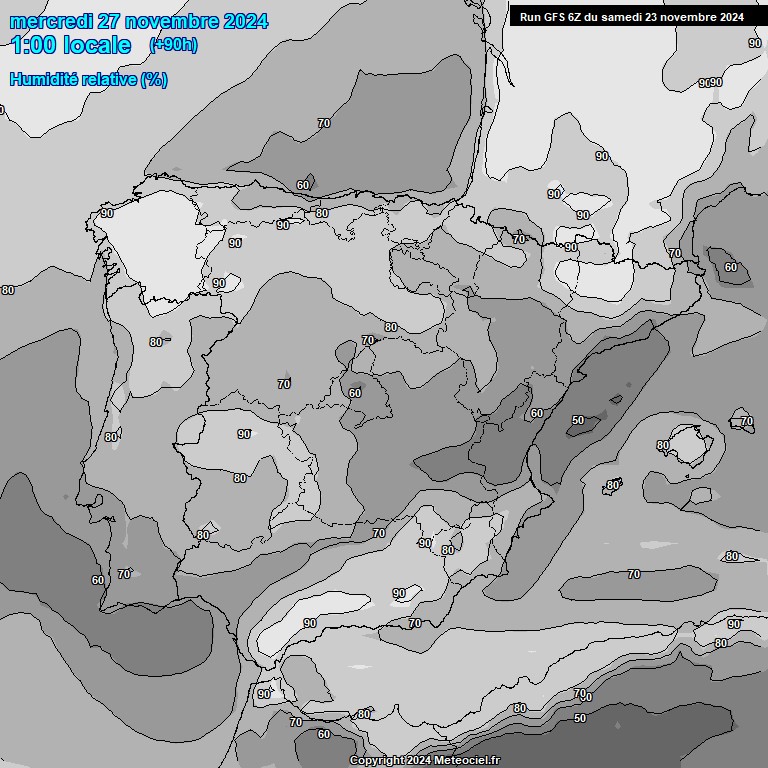 Modele GFS - Carte prvisions 